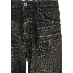 Black Cotton Tapered Jeans