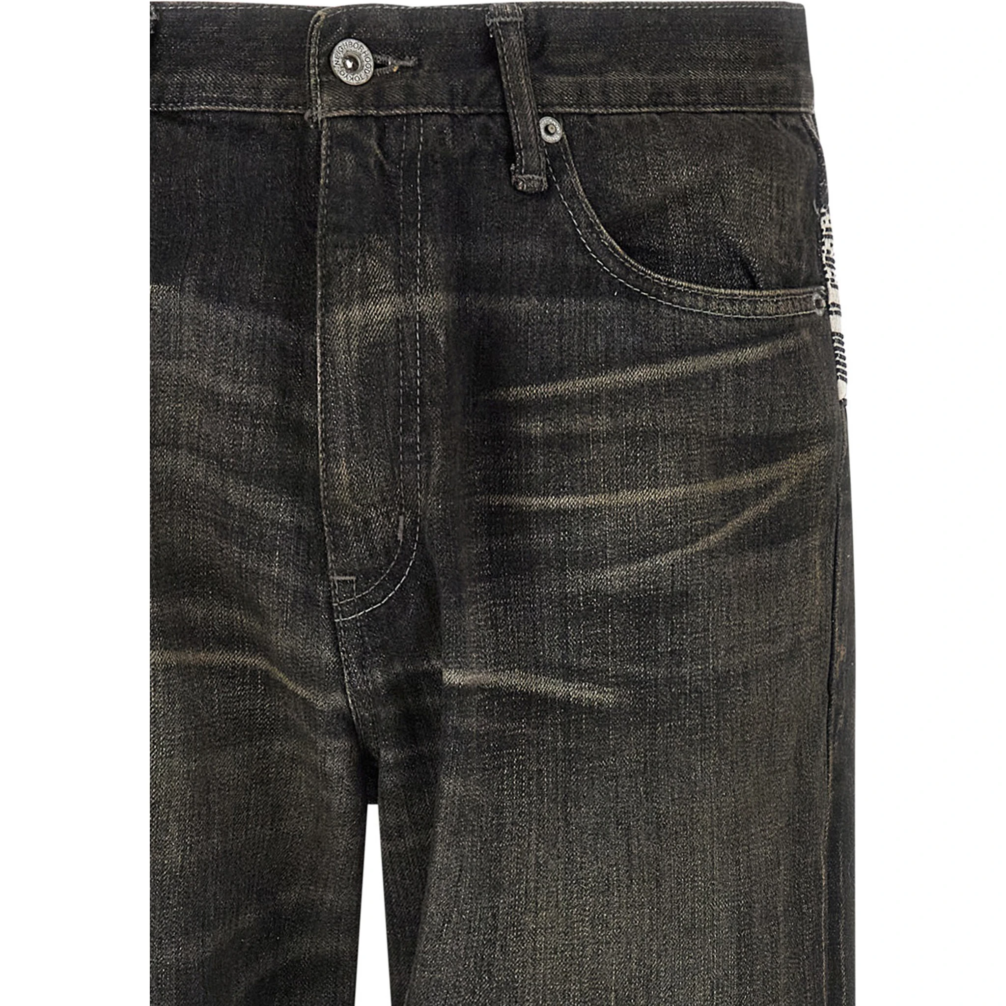 Black Cotton Tapered Jeans
