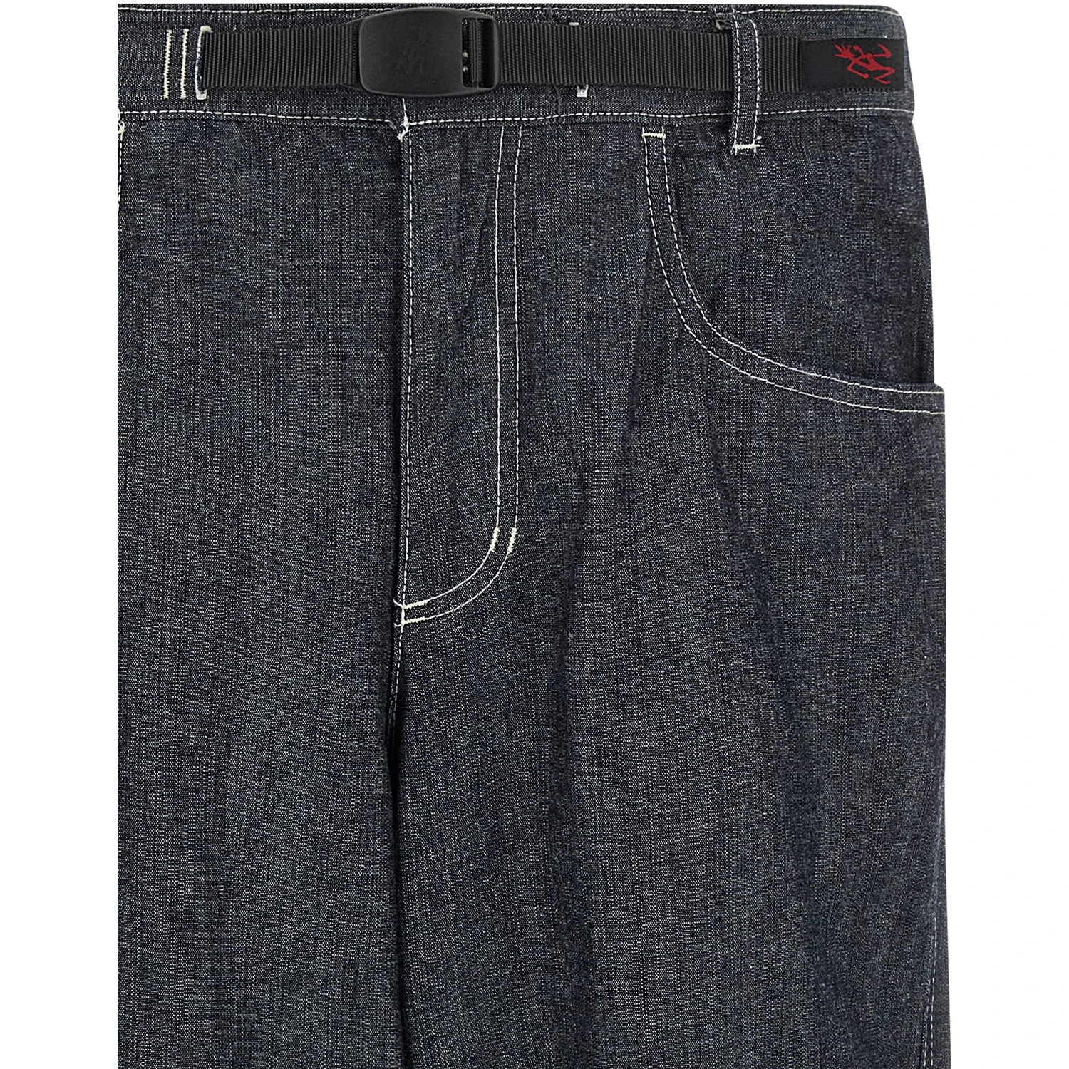 Blue Cotton Straight-Leg Jeans