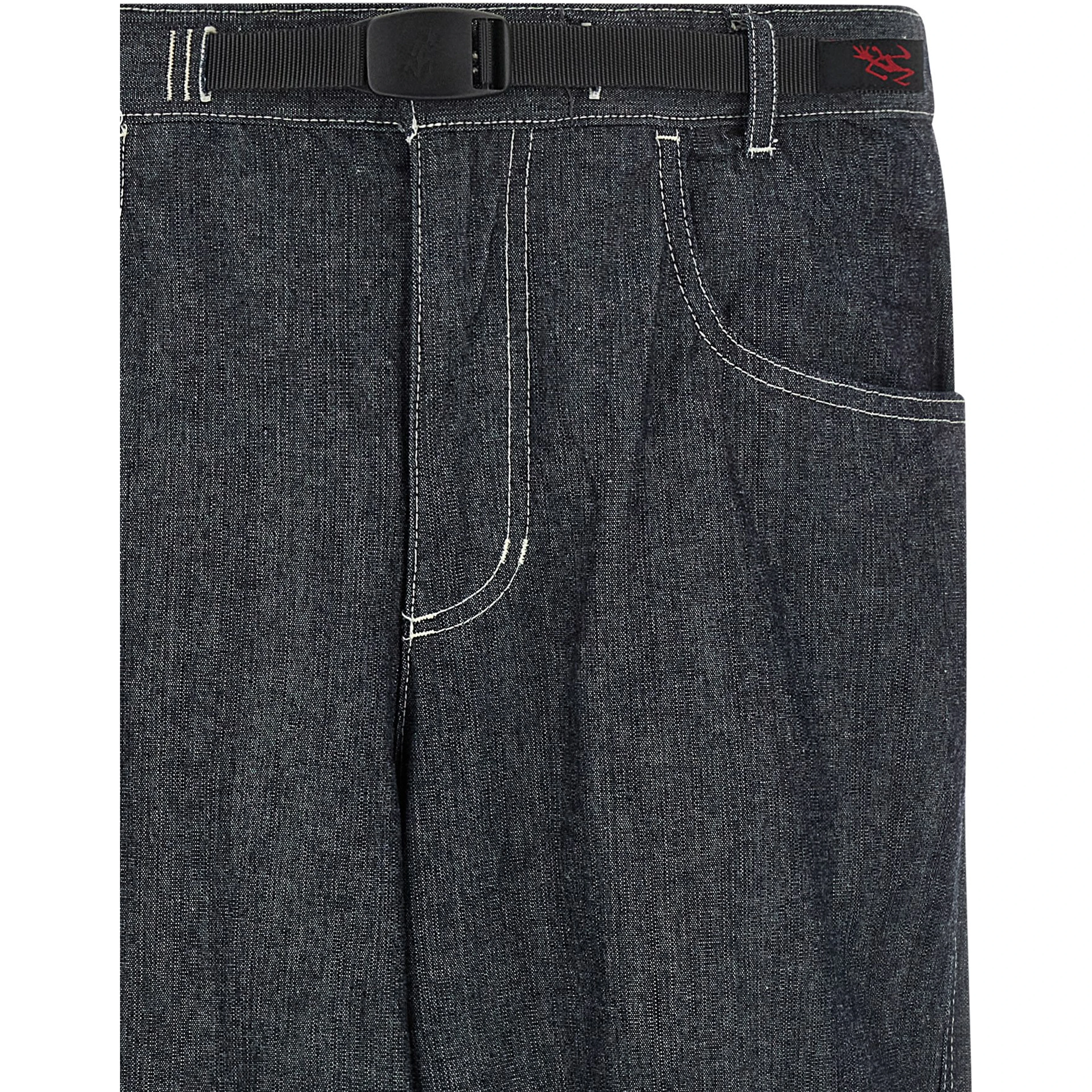 Blue Cotton Straight-Leg Jeans