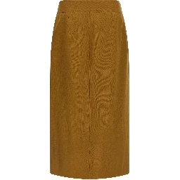 Brown Viscose Midi Skirt