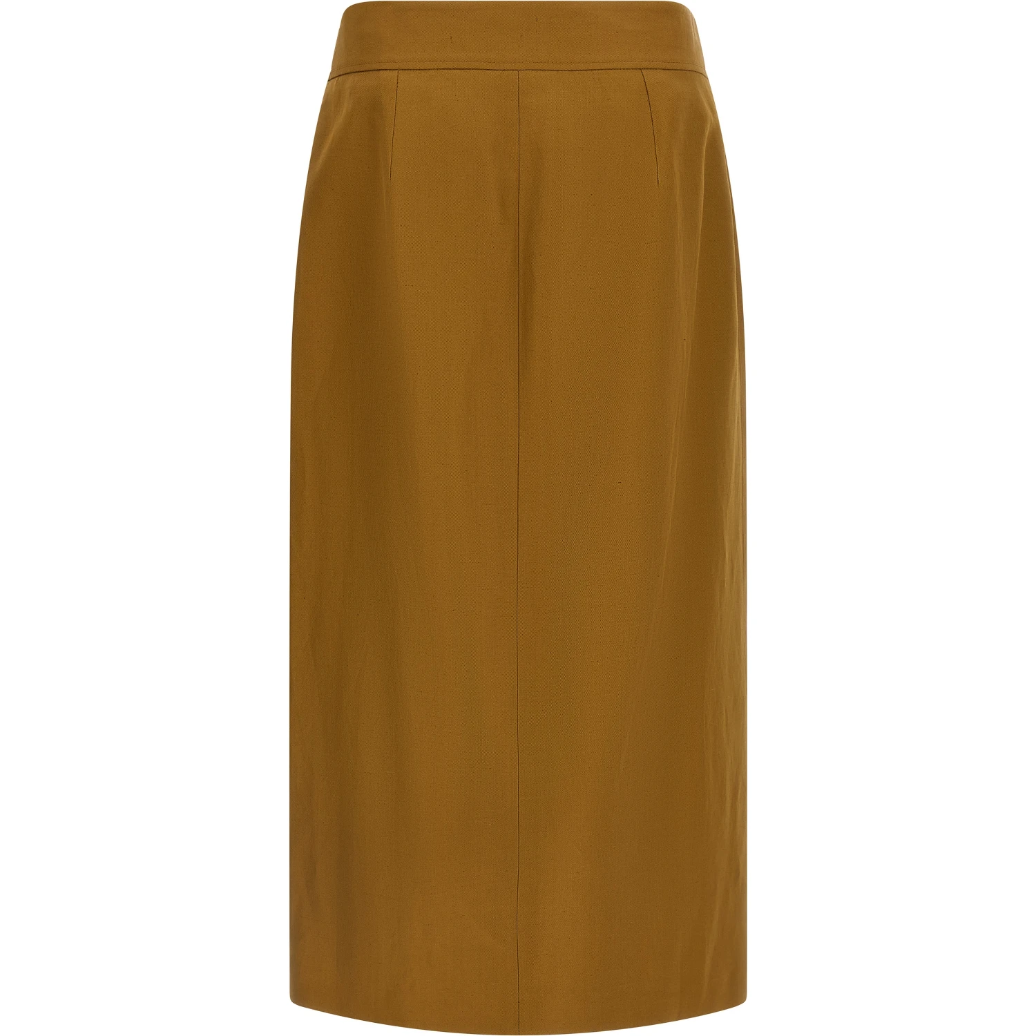 Brown Viscose Midi Skirt