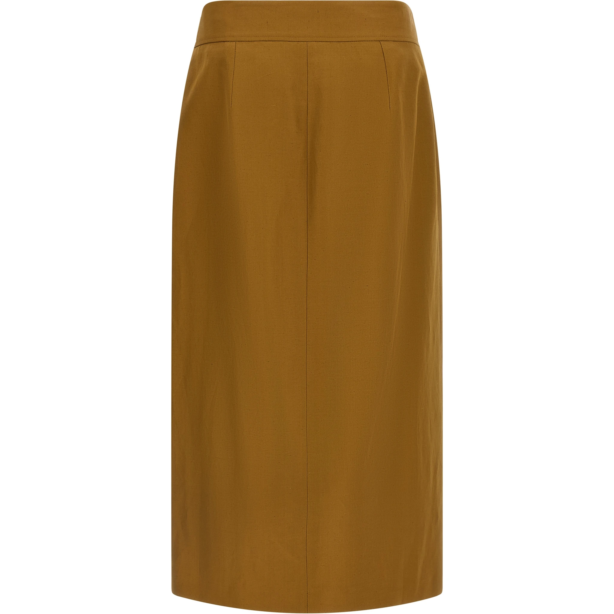Brown Viscose Midi Skirt