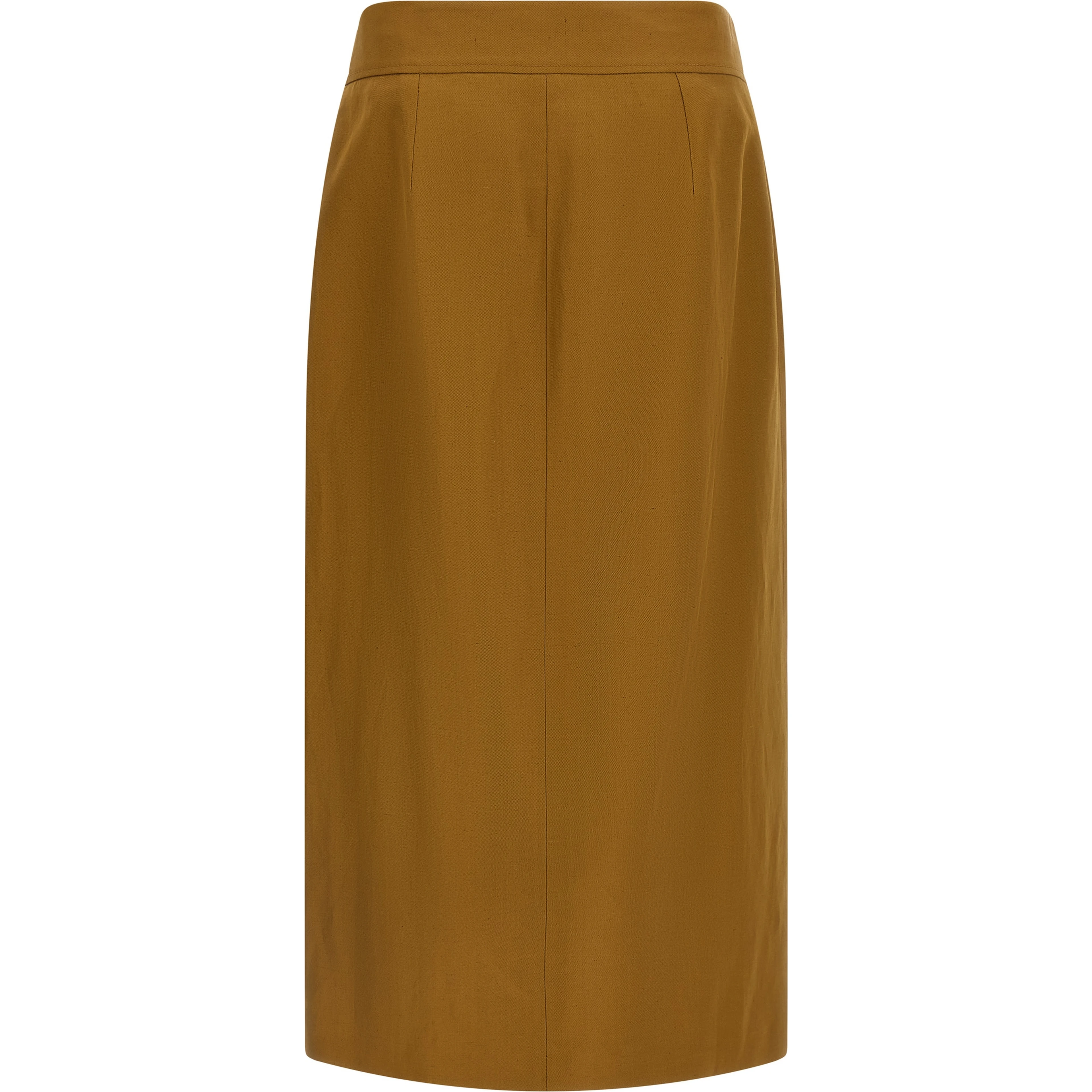 Brown Viscose Midi Skirt