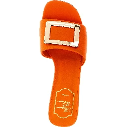 Orange Lamb Leather Mid Heel Pumps