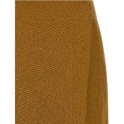 Brown Viscose Midi Skirt