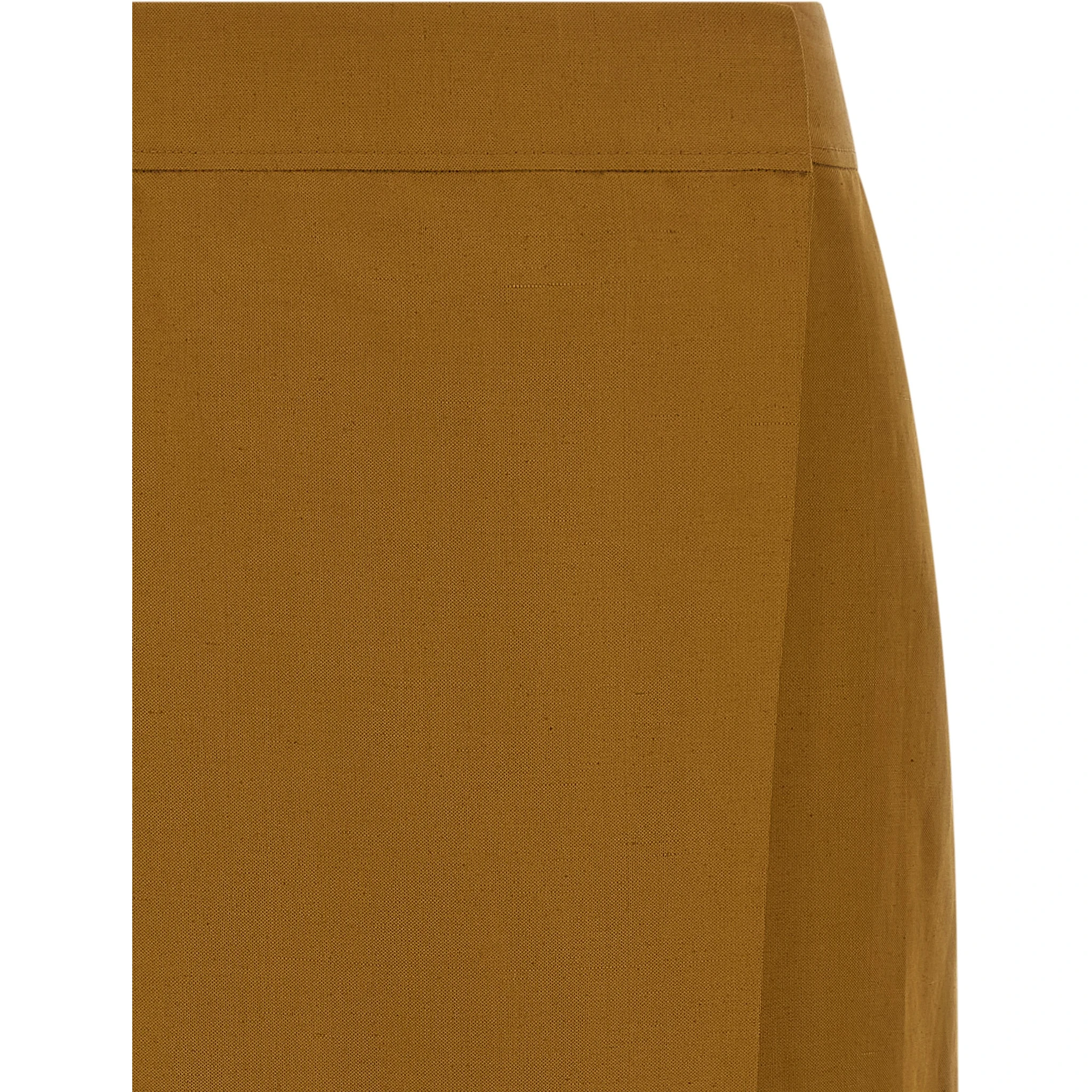 Brown Viscose Midi Skirt