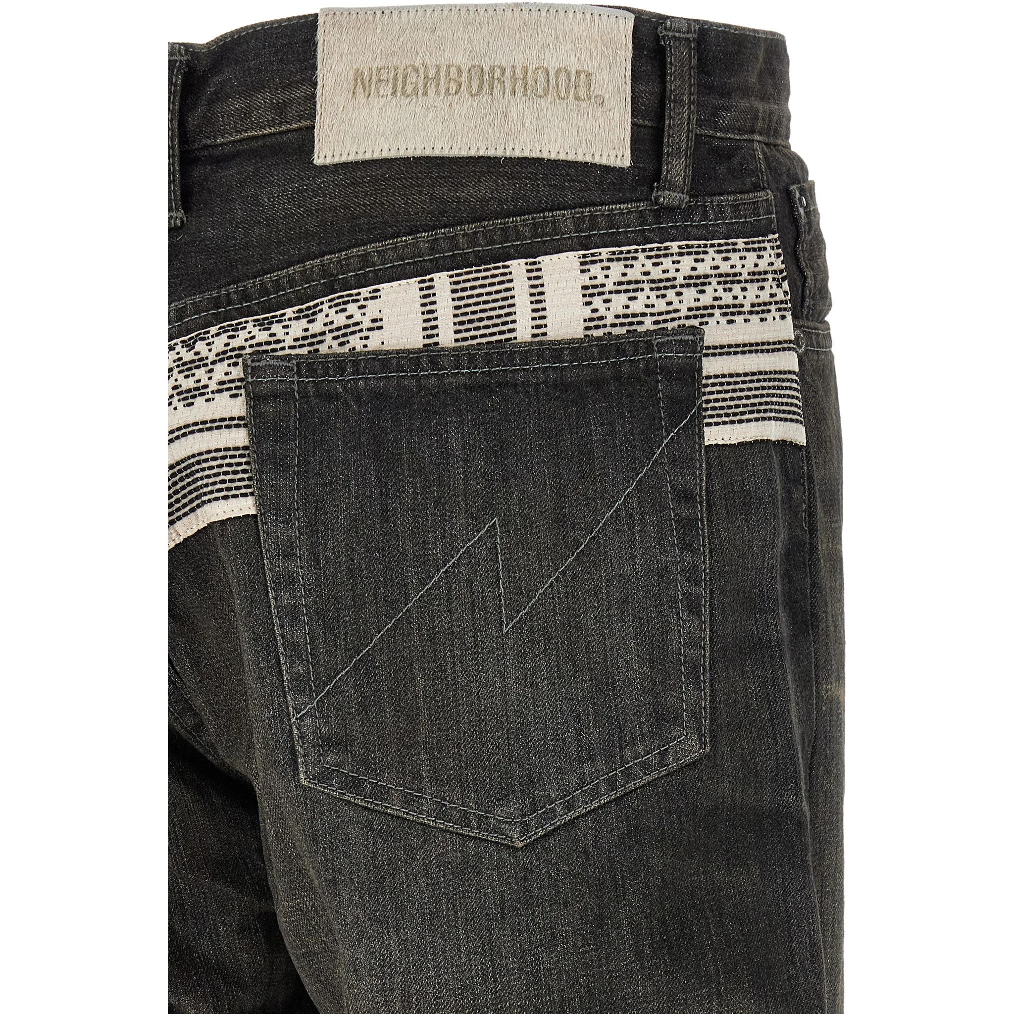 Black Cotton Tapered Jeans