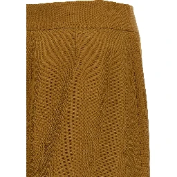 Brown Viscose Midi Skirt