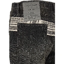Black Cotton Tapered Jeans