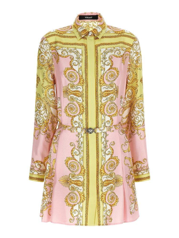 Multicolor Silk Short Dress