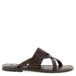 Brown Calfskin Slides