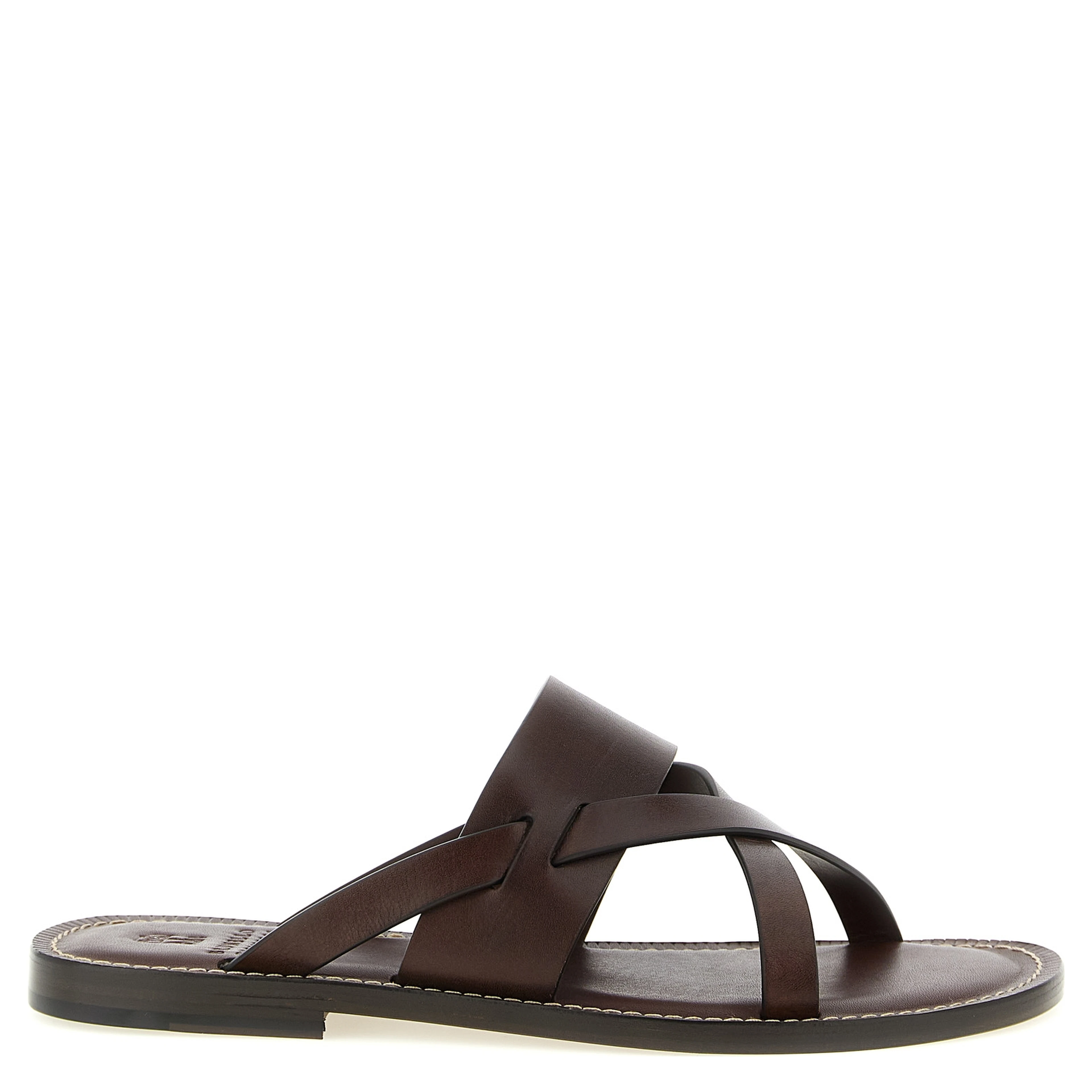 Brown Calfskin Slides