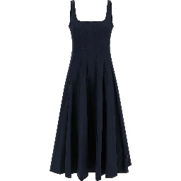 Blue Cotton Midi Dress