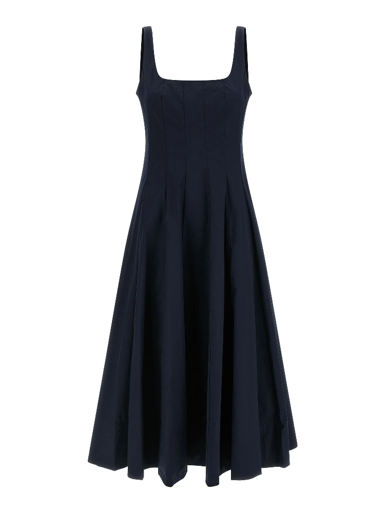 Blue Cotton Midi Dress