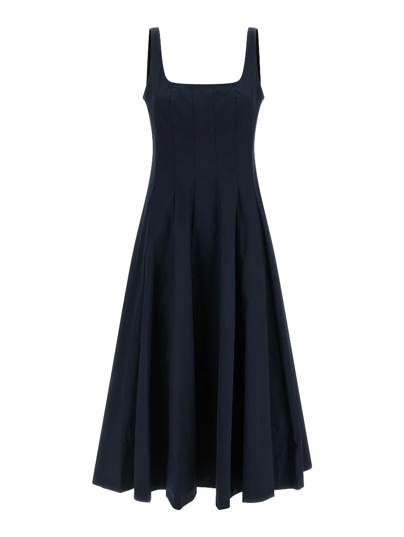 Blue Cotton Midi Dress