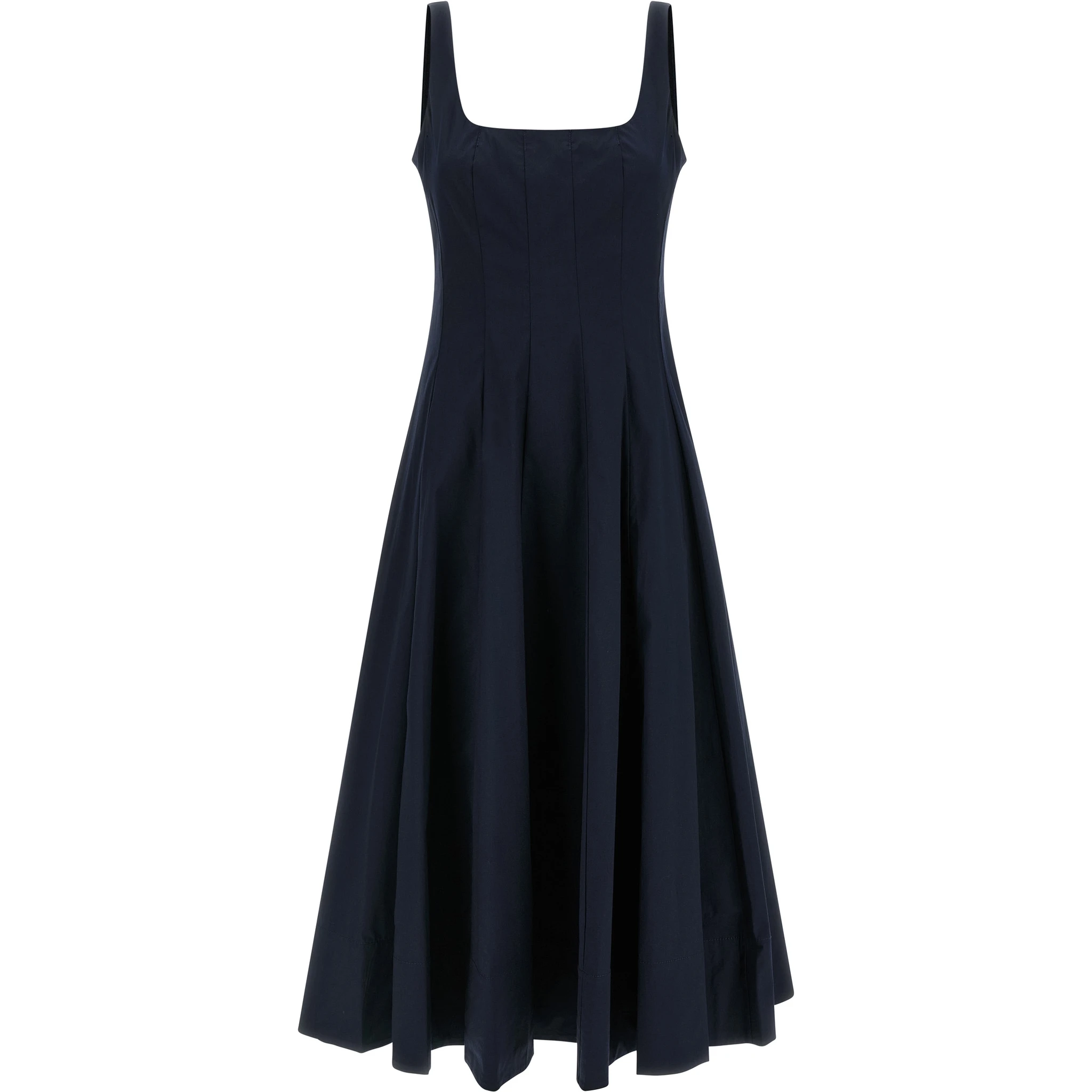 Blue Cotton Midi Dress