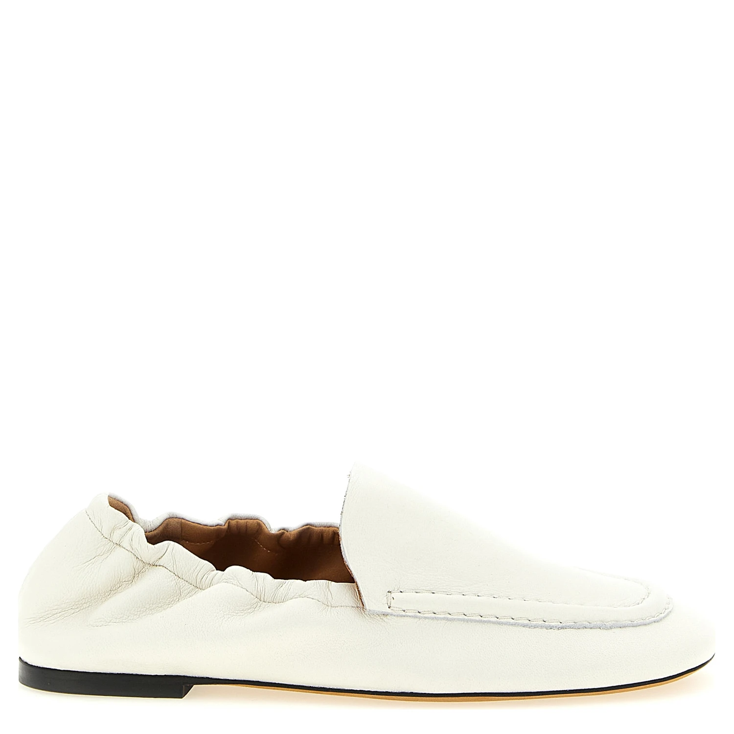 White Lamb Leather Slip-On Loafers