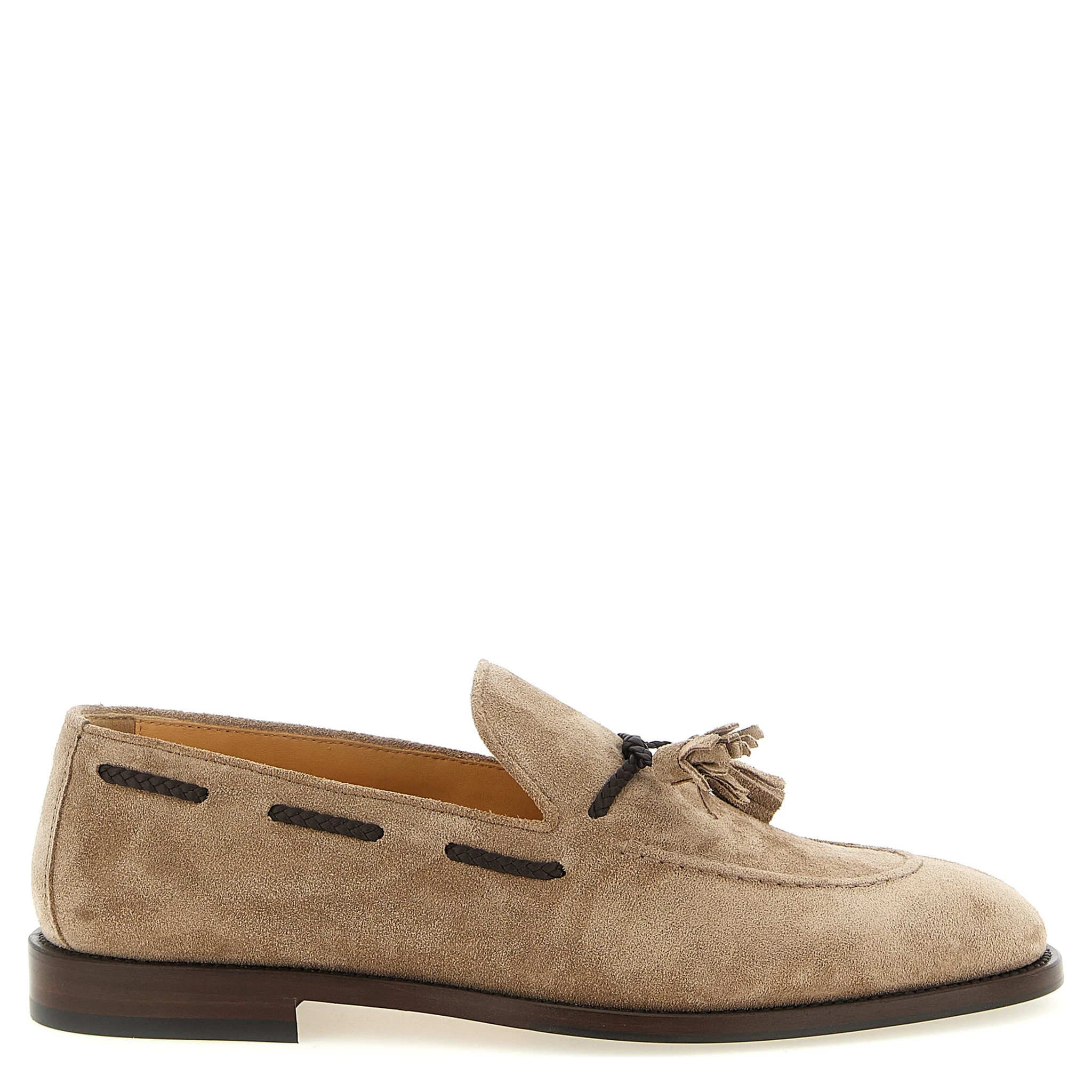 Brown Calfskin Slip-On Loafers