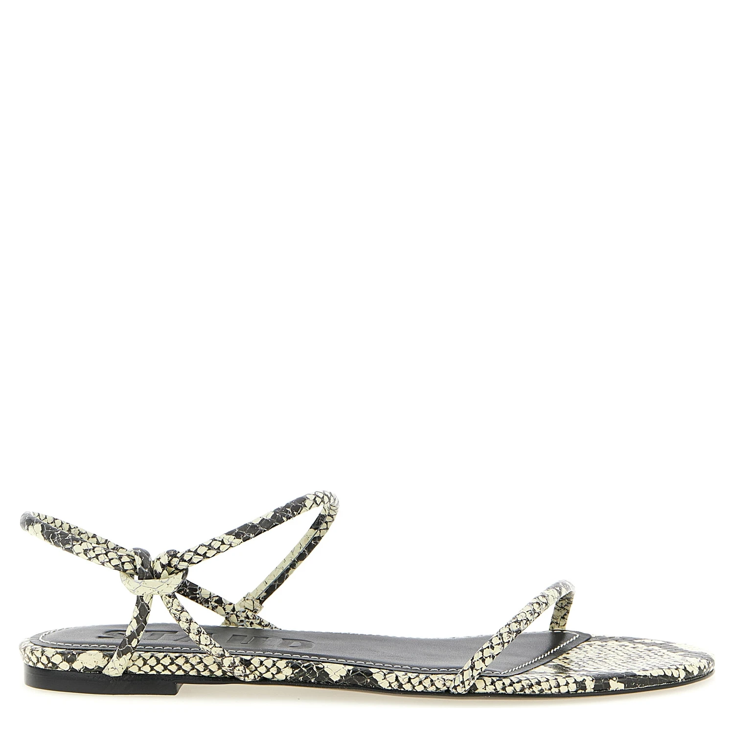 Bicolor Cowhide Flat Sandals