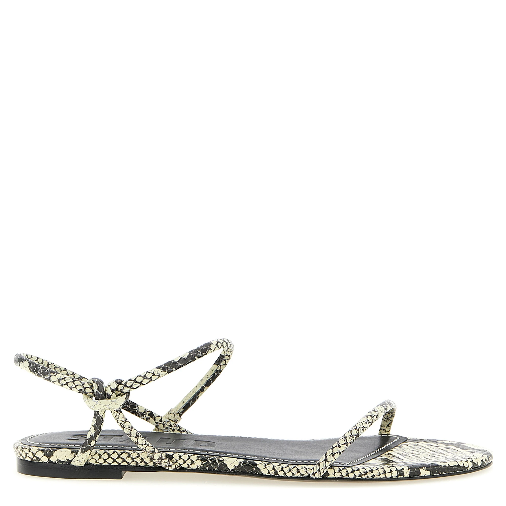 Bicolor Cowhide Flat Sandals