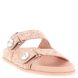 Multicolor Tencel Slides