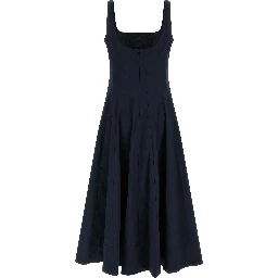 Blue Cotton Midi Dress