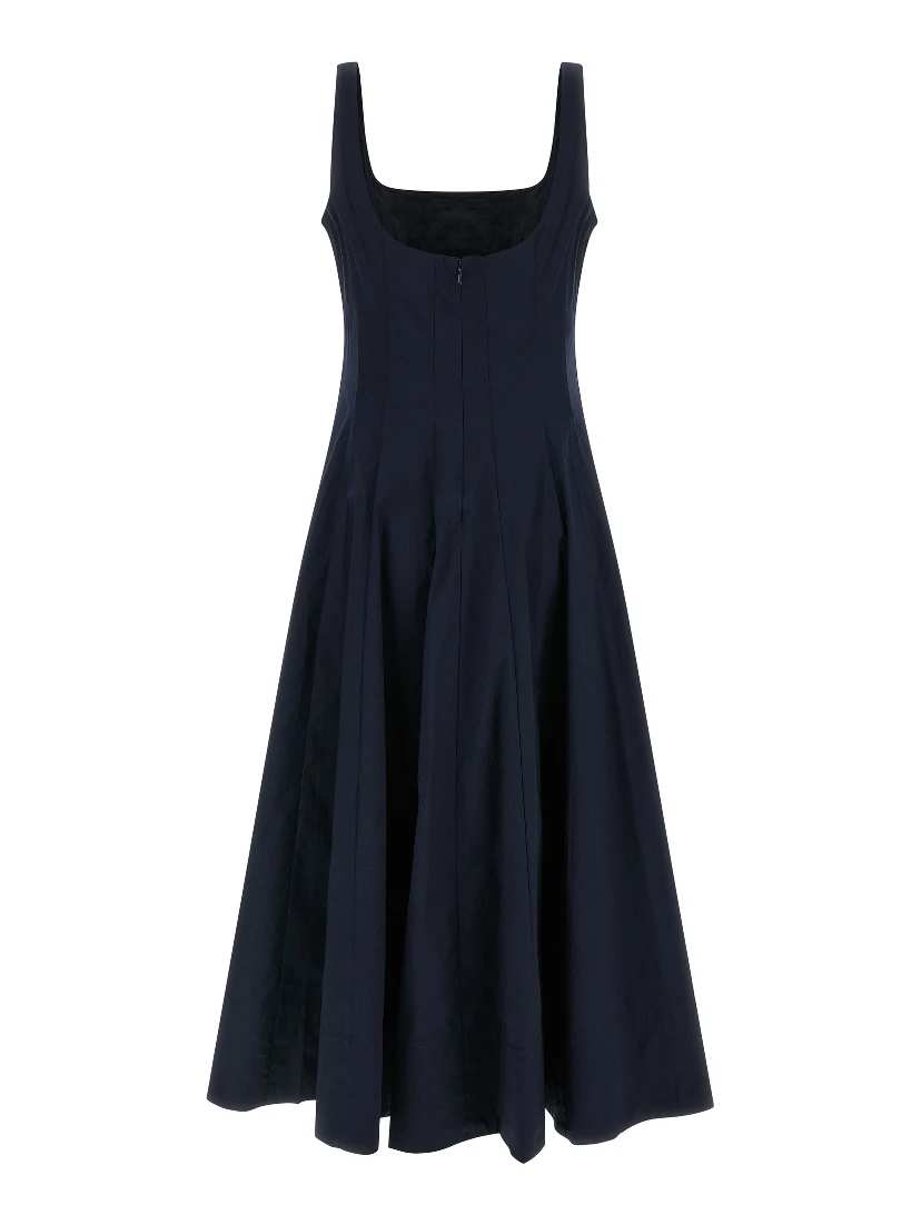 Blue Cotton Midi Dress