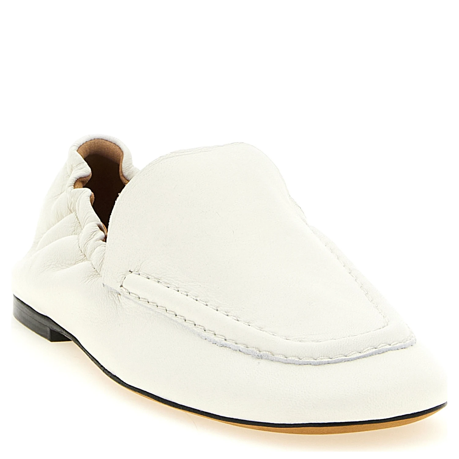 White Lamb Leather Slip-On Loafers
