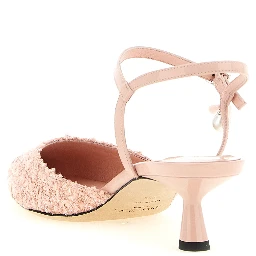 Multicolor Tencel Mid Heel Pumps