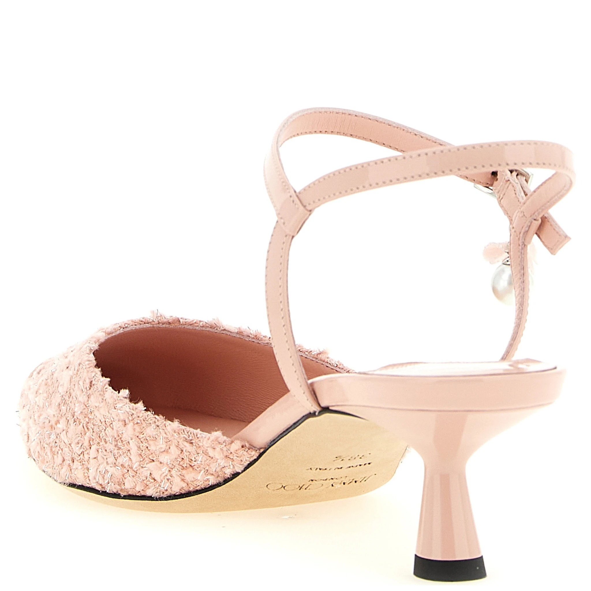Multicolor Tencel Mid Heel Pumps