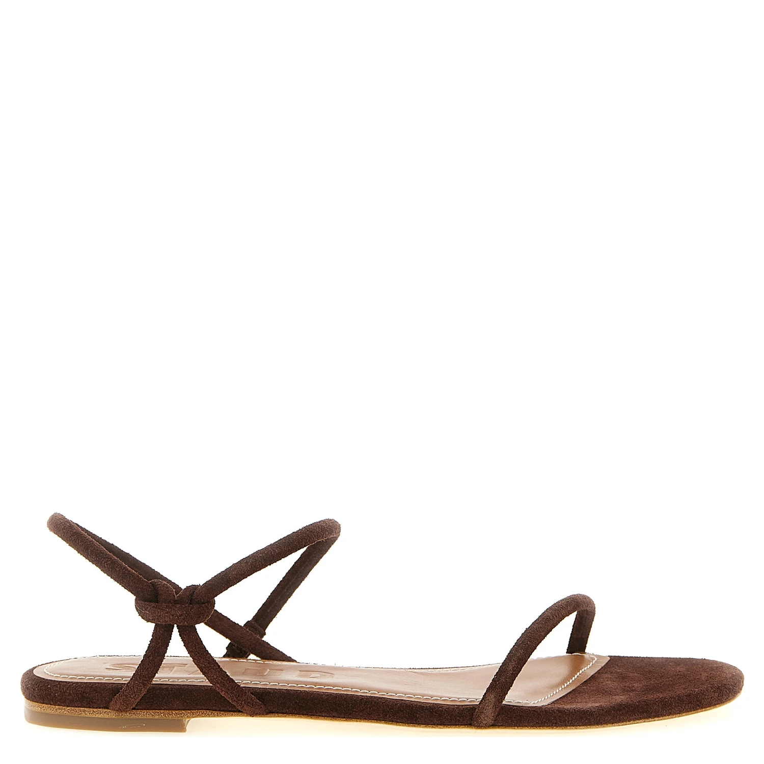 Brown Cowhide Flat Sandals