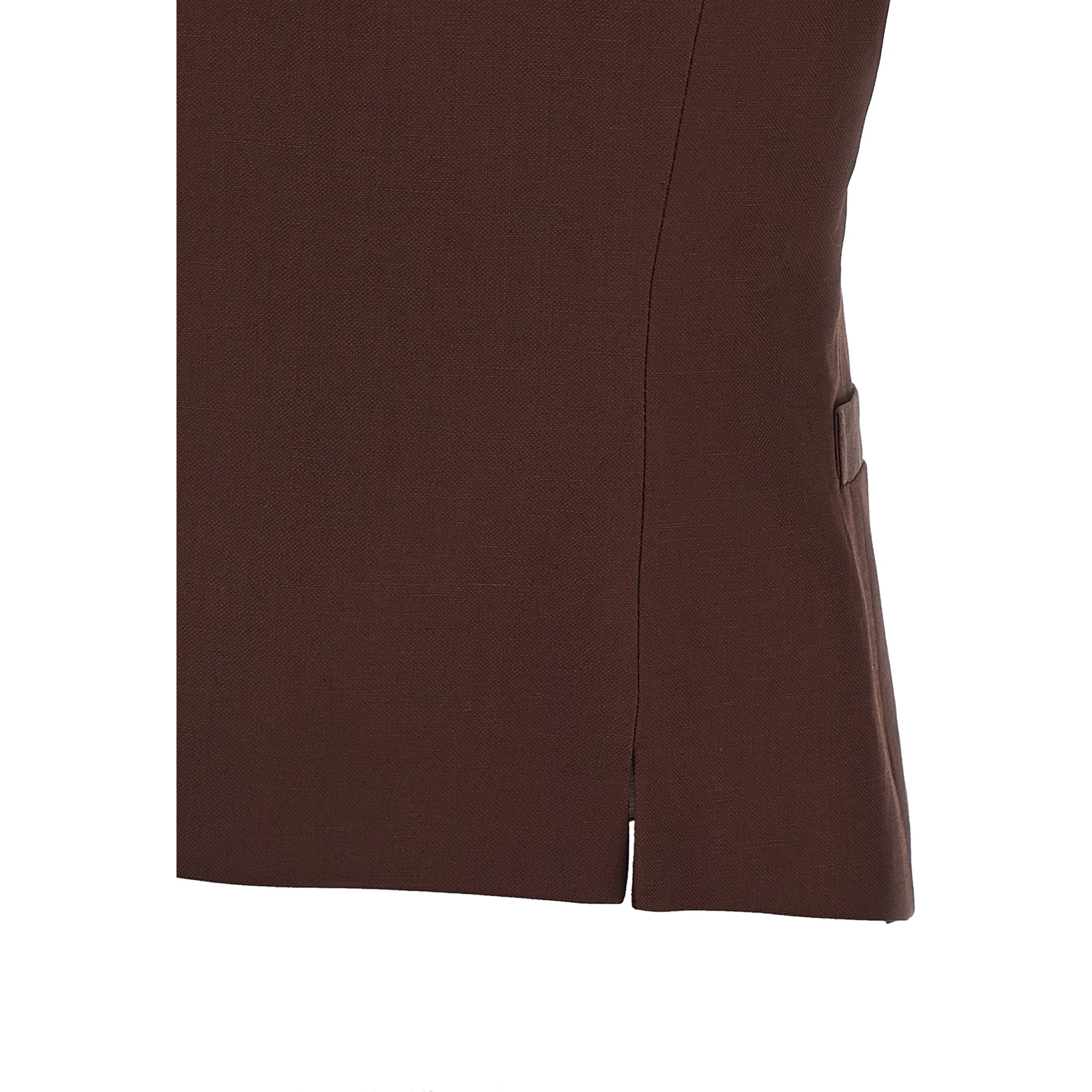 Brown Viscose Sleeveless Jacket