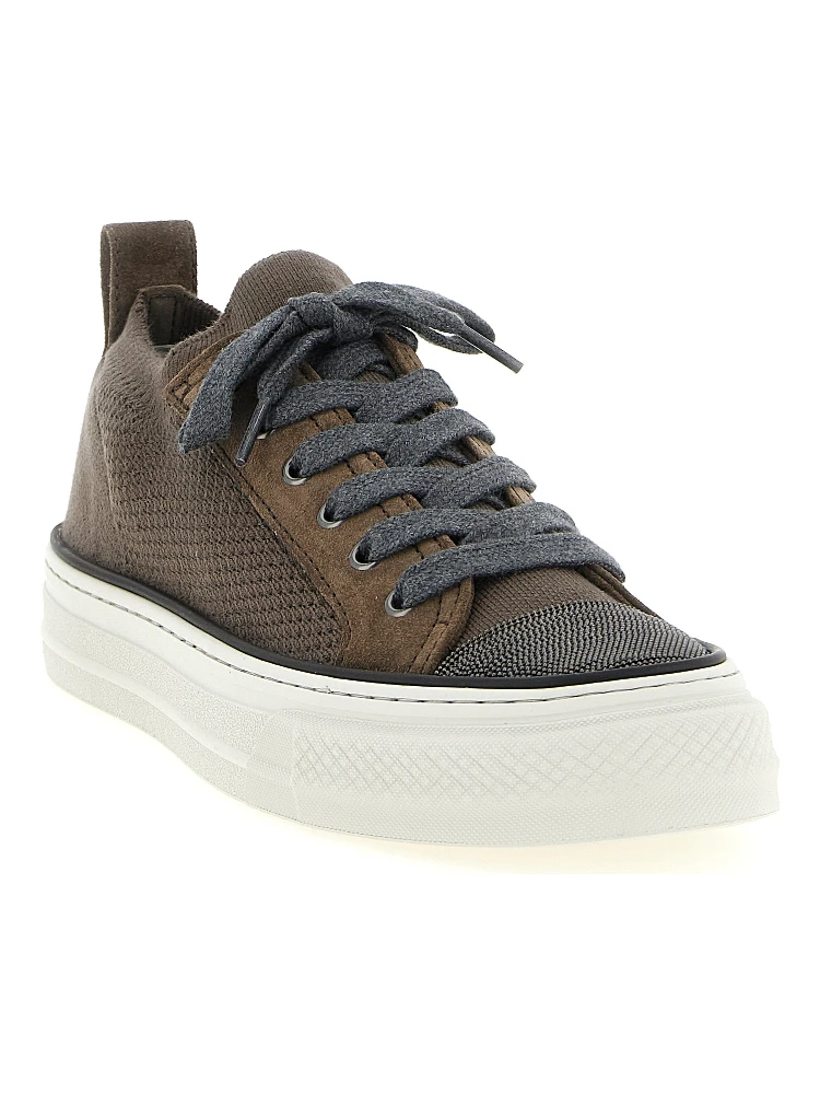 Brown Cotton Low Top Sneakers alternative