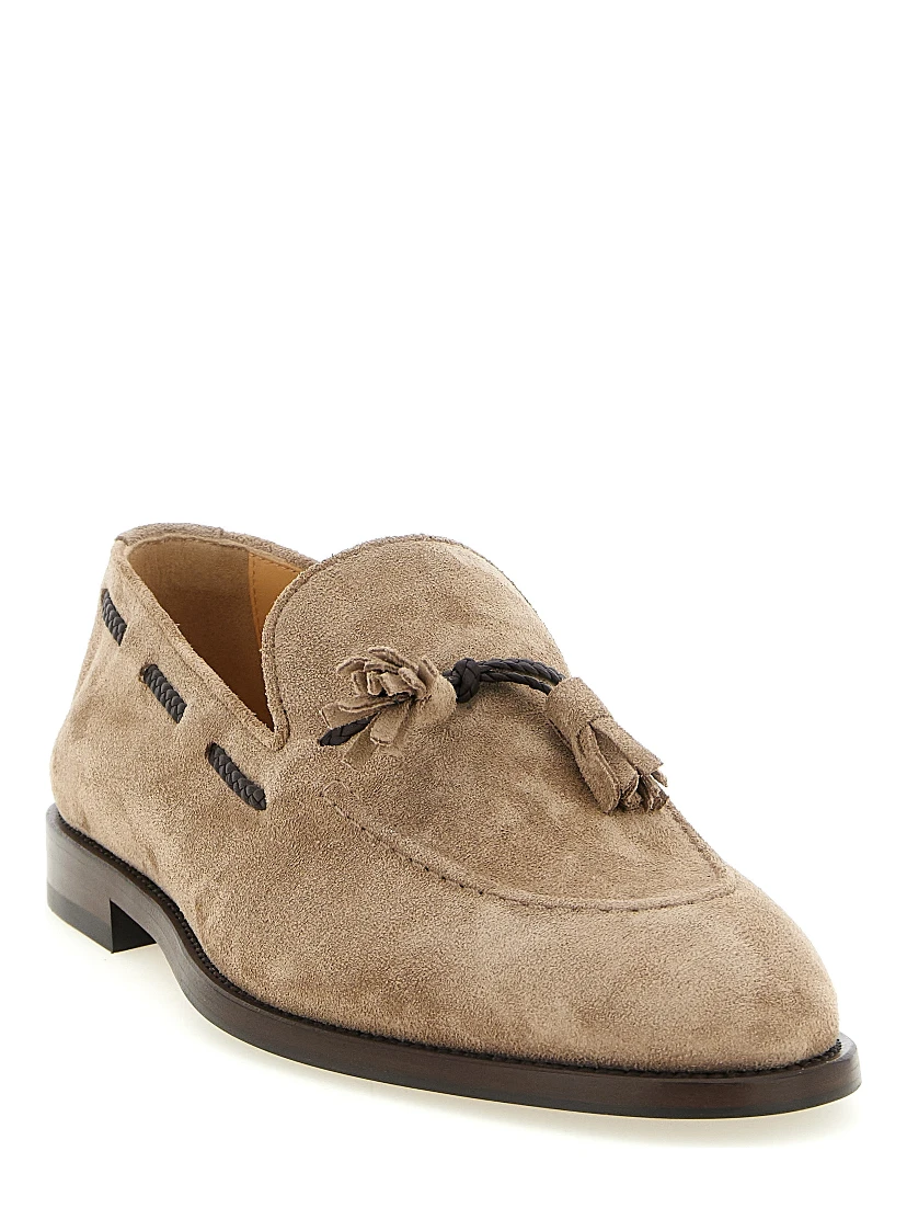 Brown Calfskin Slip-On Loafers