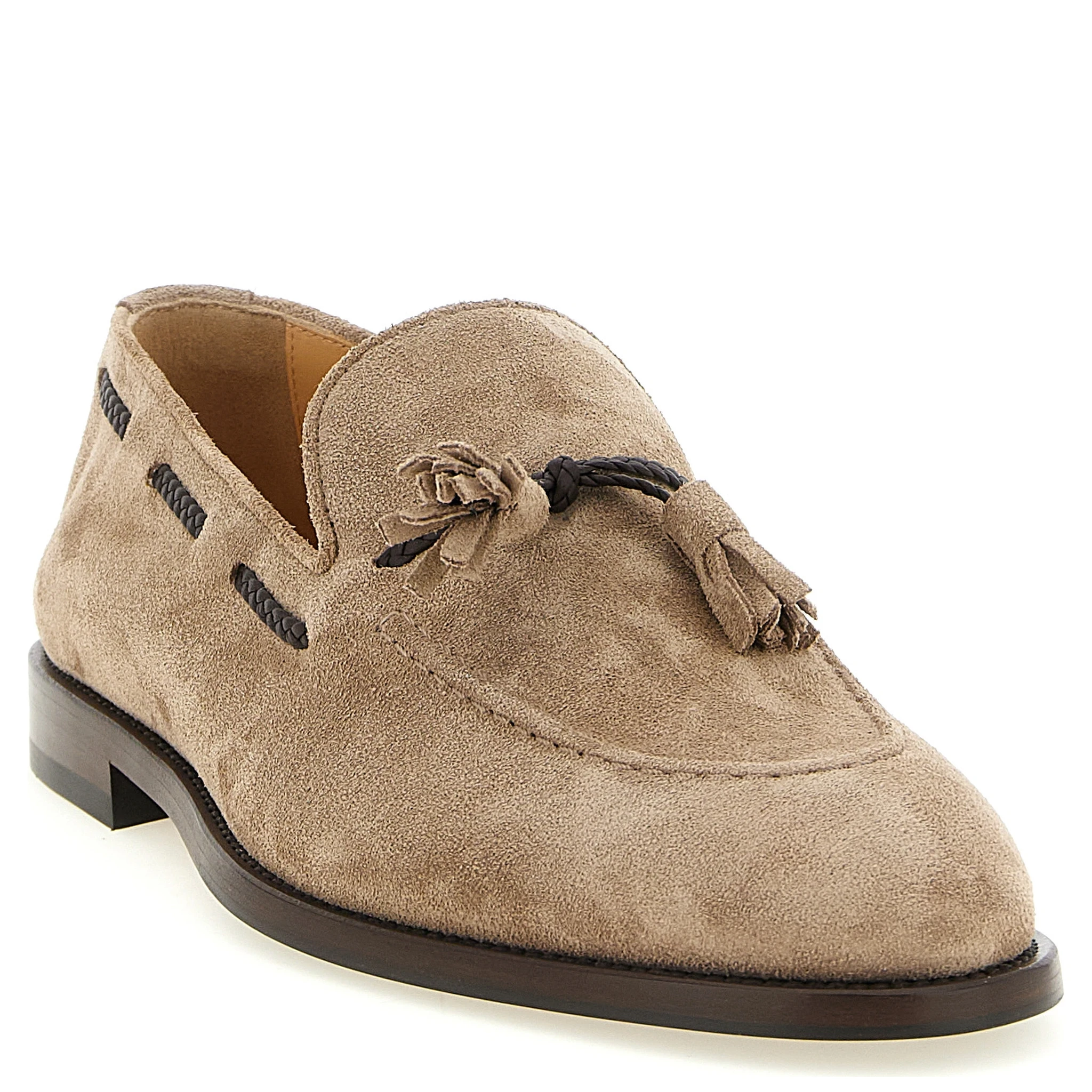 Brown Calfskin Slip-On Loafers