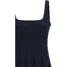 Blue Cotton Midi Dress