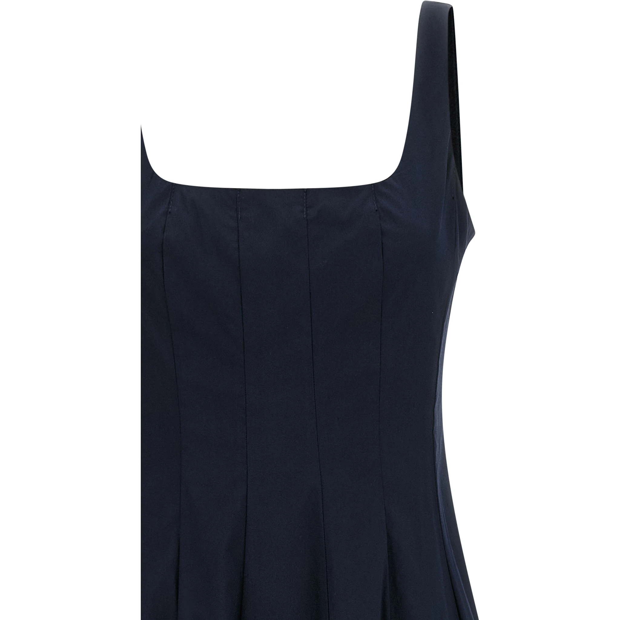 Blue Cotton Midi Dress