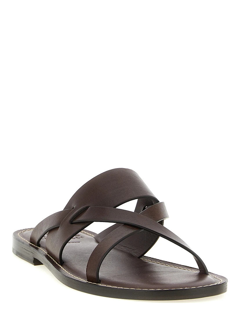 Brown Calfskin Slides
