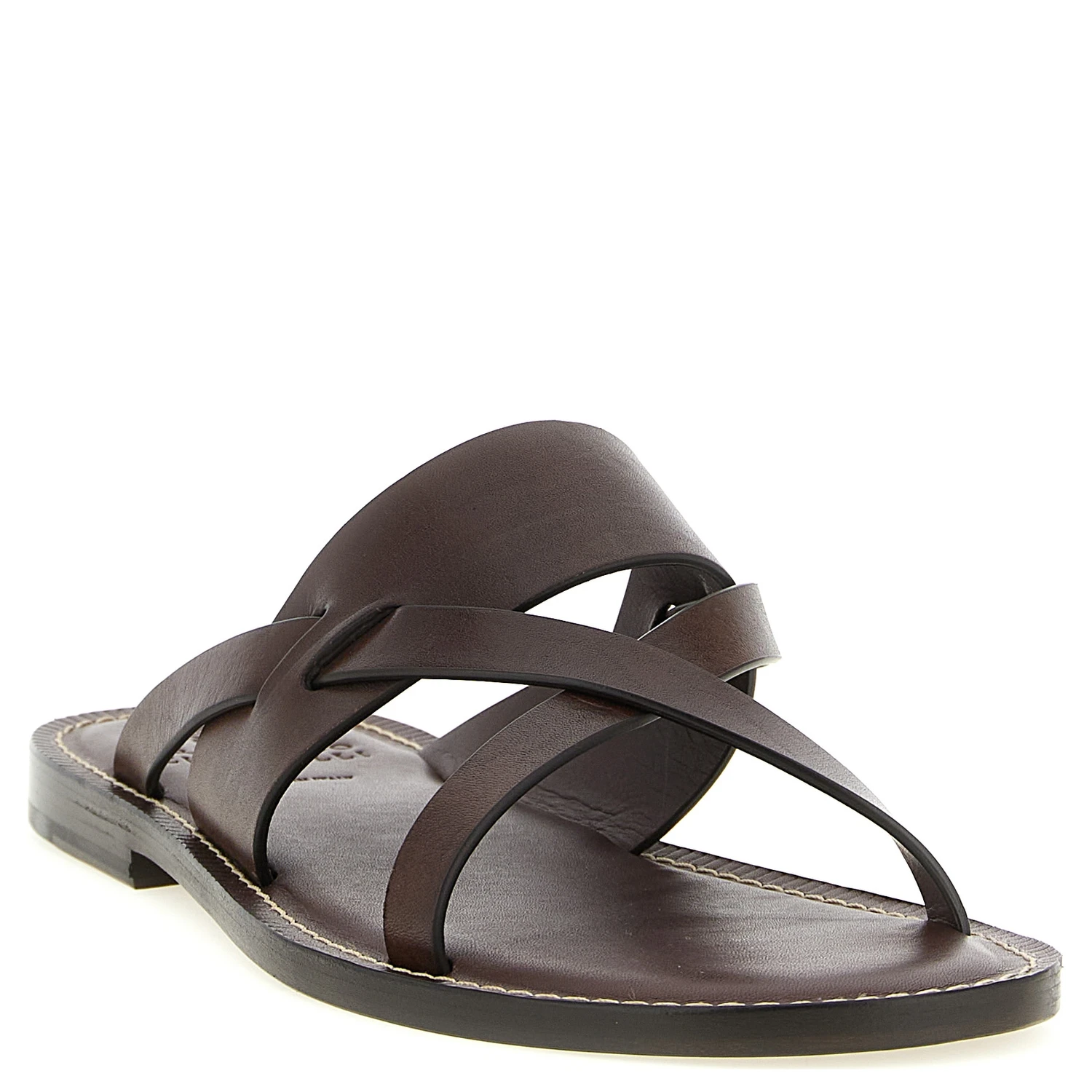 Brown Calfskin Slides