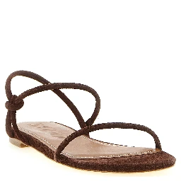 Brown Cowhide Flat Sandals
