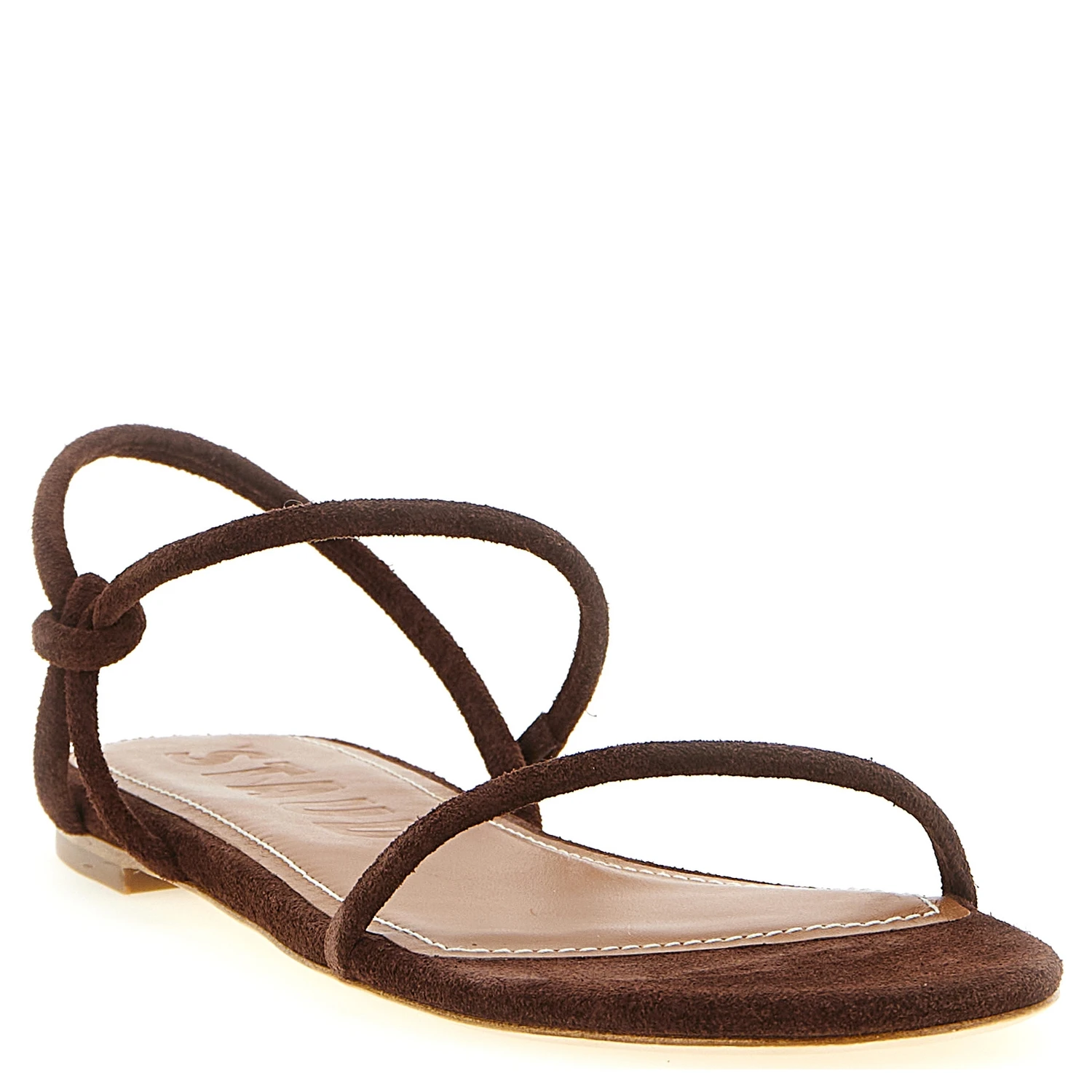 Brown Cowhide Flat Sandals