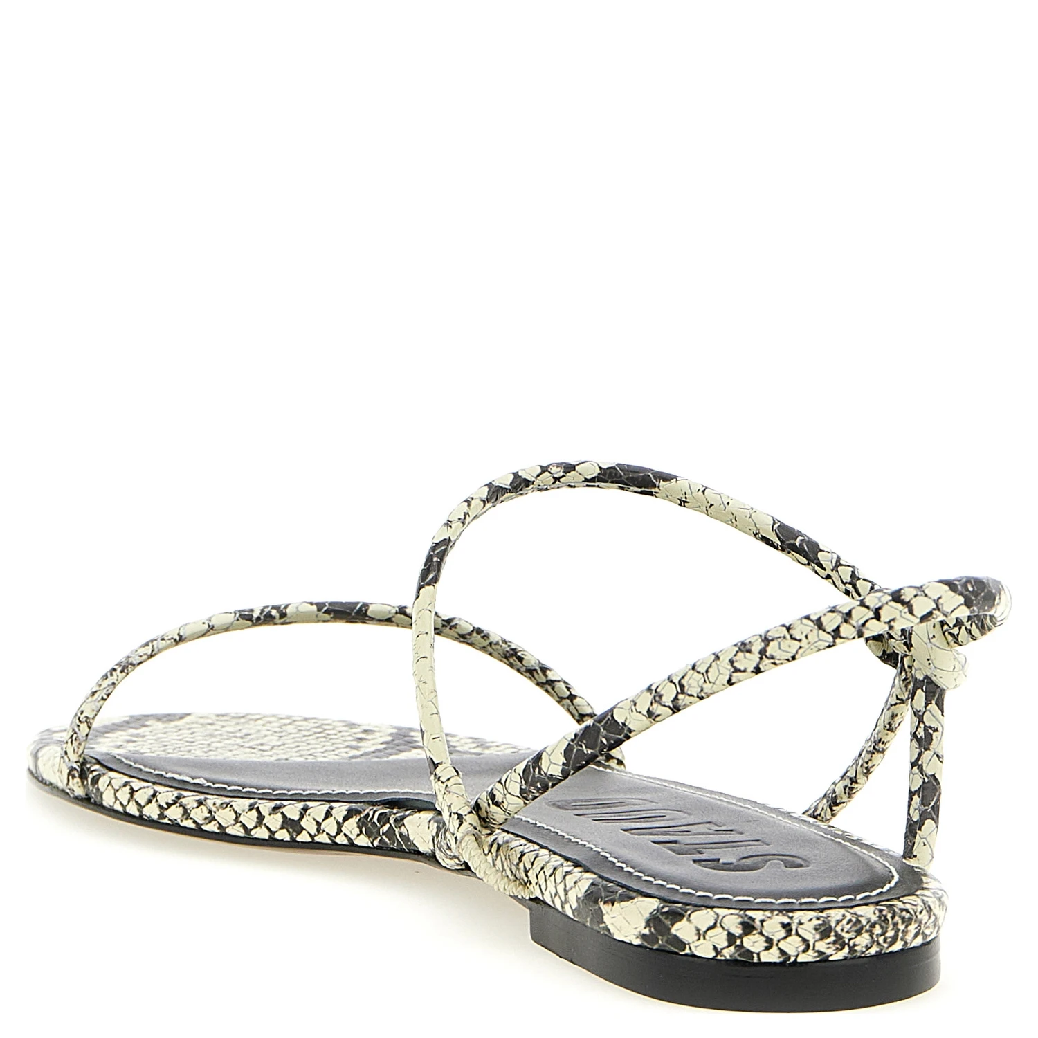 Bicolor Cowhide Flat Sandals