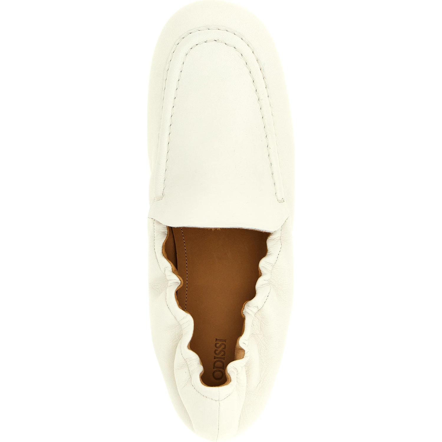 White Lamb Leather Slip-On Loafers