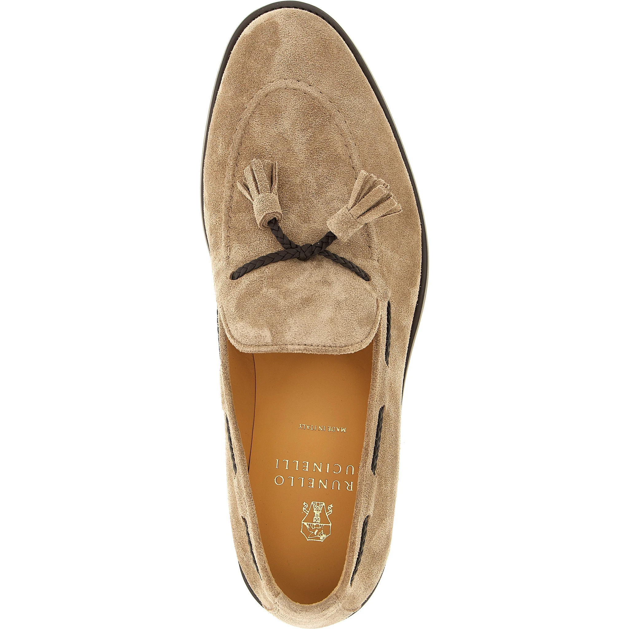 Brown Calfskin Slip-On Loafers