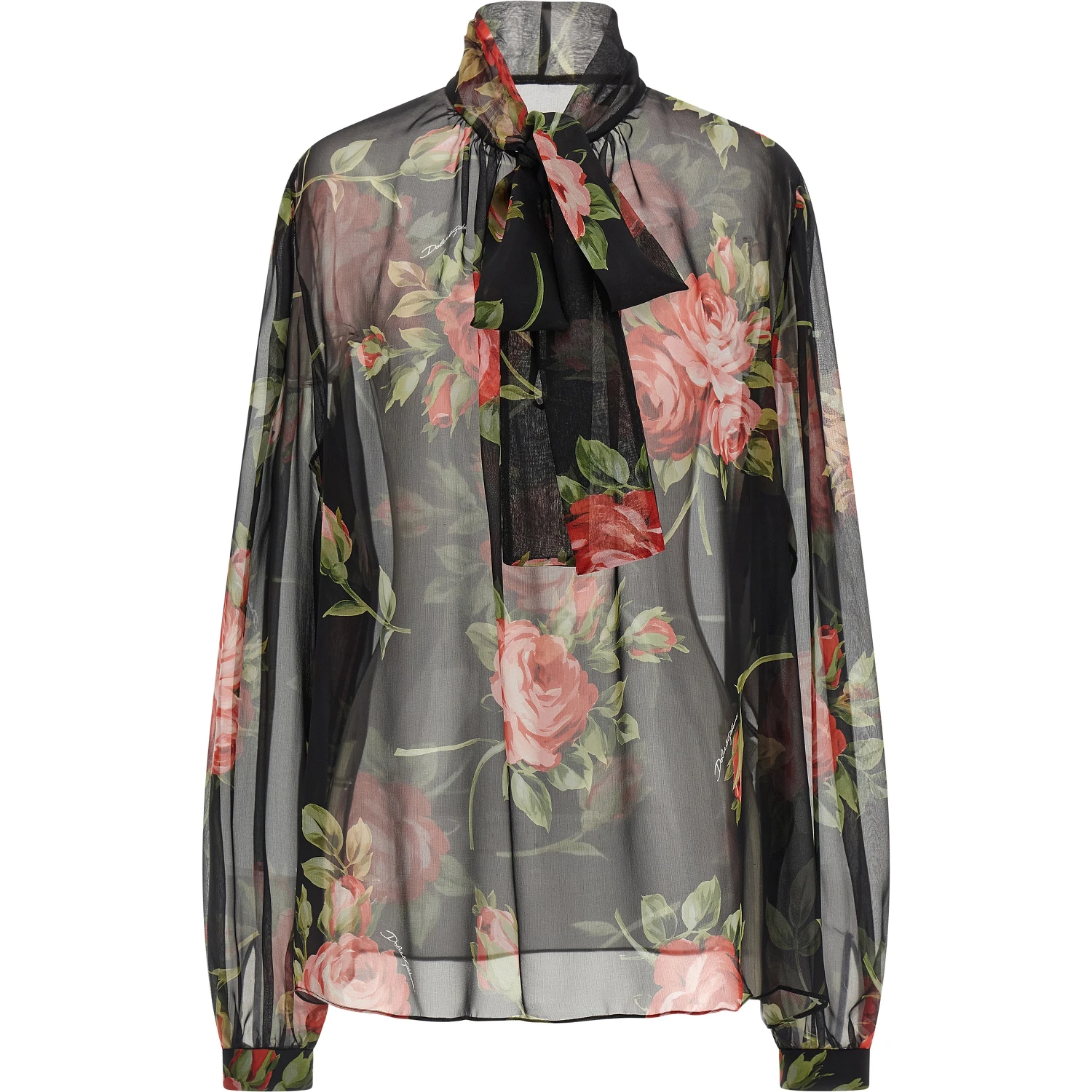 Black Silk Pattern Shirt