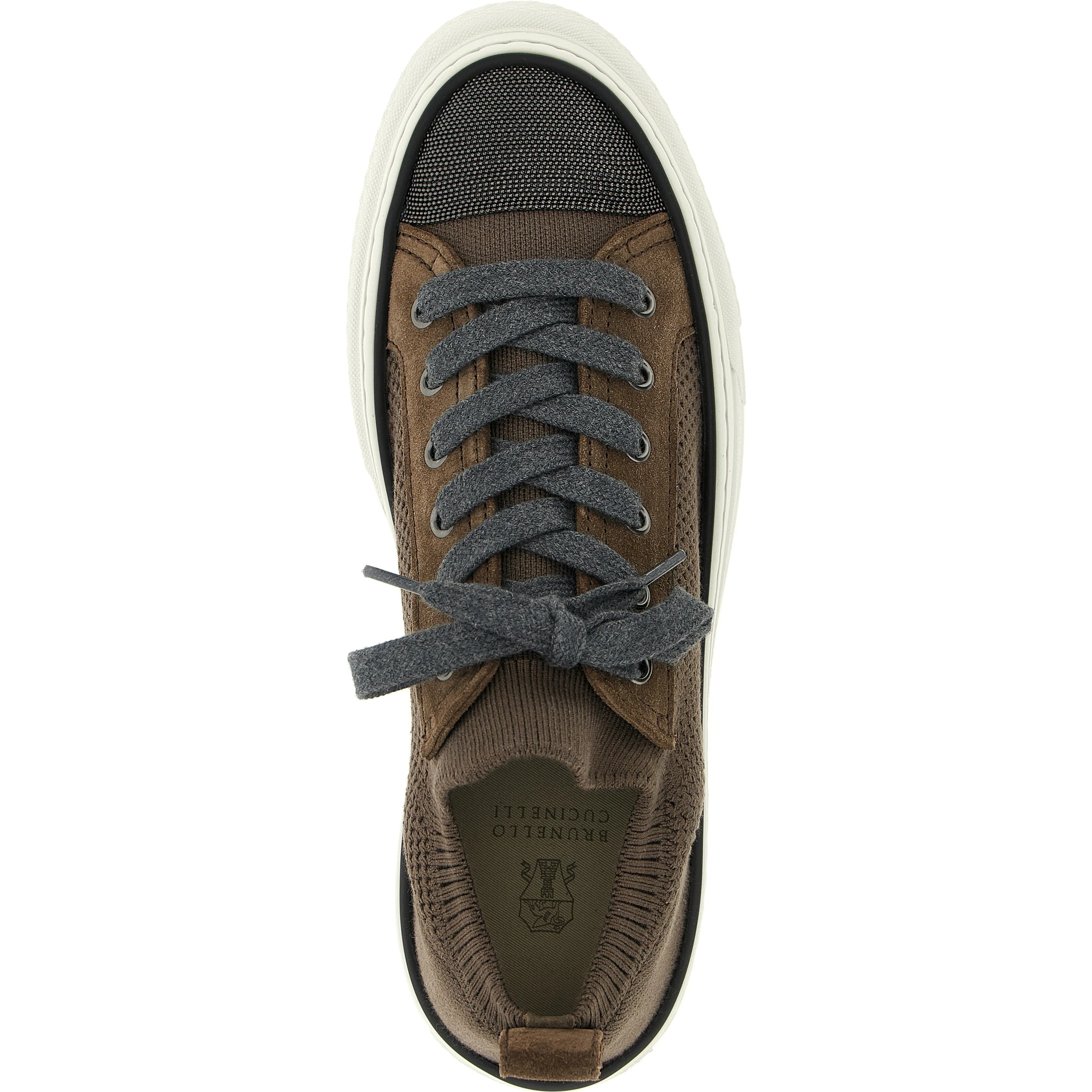 Brown Cotton Low Top Sneakers