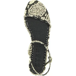 Bicolor Cowhide Flat Sandals