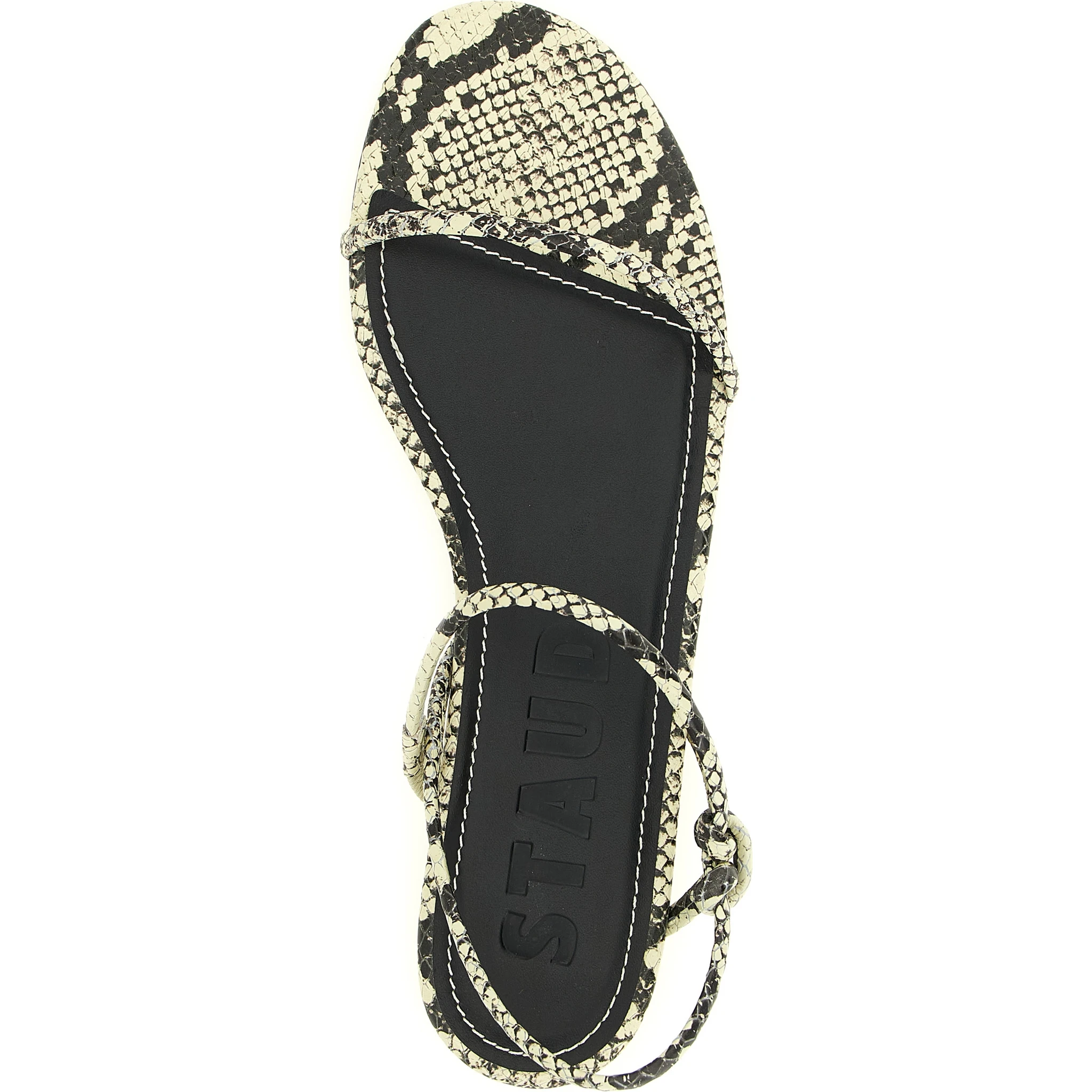 Bicolor Cowhide Flat Sandals