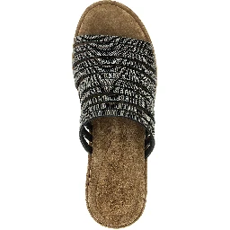 Brown Lamb Leather Wedge Sandals